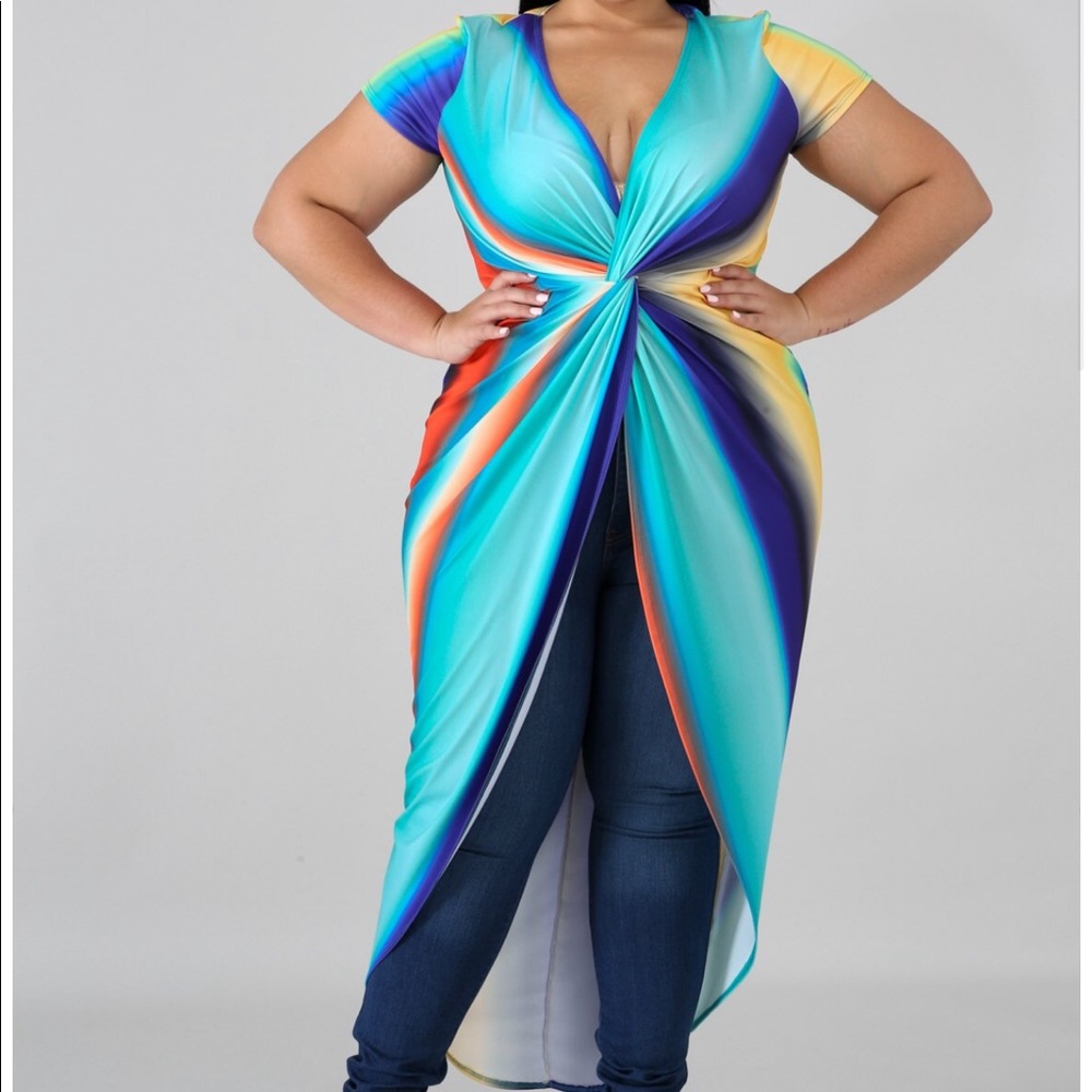 Color Swirl Maxi Top - Picture 3 of 4